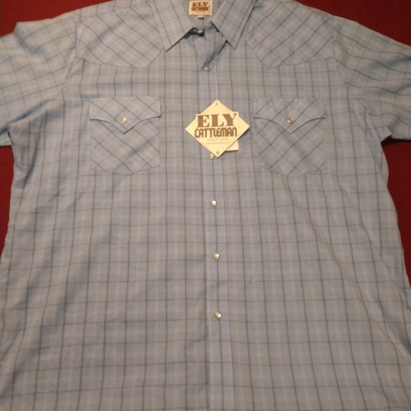 Ely Cattleman Pearl Snap Western Short Sleeve • XL - Picture 4 of 5